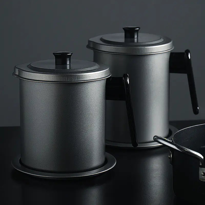 Stainless Steel Oil Storage Pot with Filter