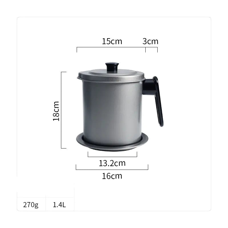 Stainless Steel Oil Storage Pot with Filter