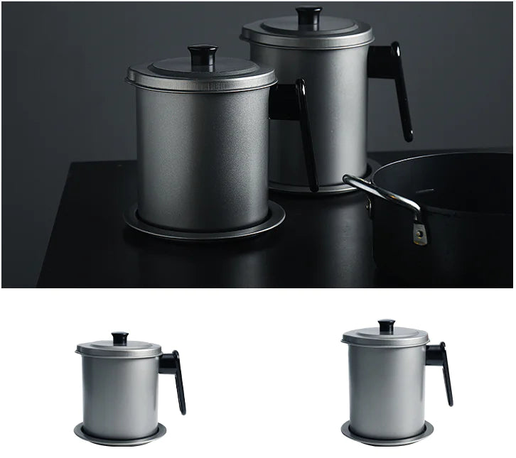 Stainless Steel Oil Storage Pot with Filter